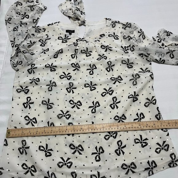 Talbots Womens Sheer Blouse Size L - Picture 4 of 10
